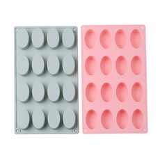 16格矽膠橢圓形模具 2入, 藍色, 粉色, 1套