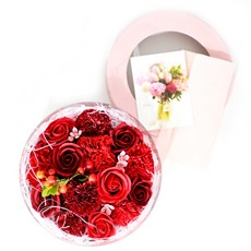 Garden in the City 人造花圓形零用錢盒, 紅色