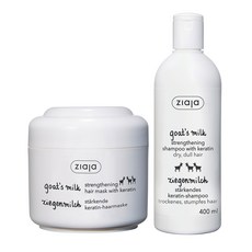 Ziaja 齊葉雅 山羊奶角蛋白護髮膜 200ml+洗髮精 400ml, 1套