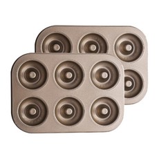 6孔金色甜甜圈烤盤, 2個