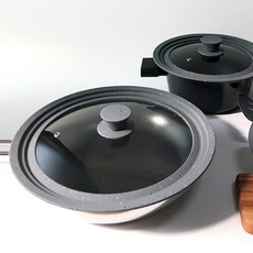 多功能大理石紋矽膠玻璃鍋蓋 灰色, 大號（26 x 30 厘米）, 1個