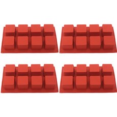 方塊矽膠模具8格, 單色, 4個