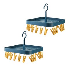 藍色方形曬衣架, 黃色, 2個