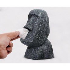 Pulu Moai石像鼻子衛生紙盒, 黑色的