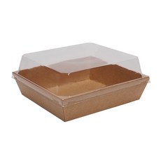 牛皮紙方形雙層托盤三明治便當盒 DKP-5號, 1入, 100個