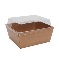 크라프트 사각 이중트레이 샌드위치 도시락 DKP-6호, 1개입, 100개