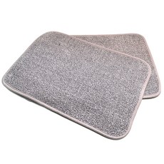 極細纖維毛浴室腳踏墊 2入, 點棕色