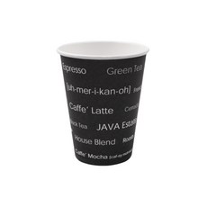 外帶紙杯 黑色英文 240ml, 1入, 1000個