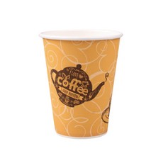 黃色咖啡館外帶紙杯 240ml, 1入, 1000個