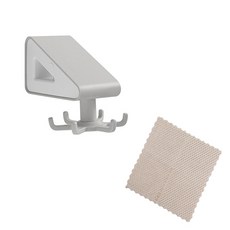 廚房多功能掛勾+華夫格魔法抹布, 灰+白（多用途衣架），隨機發貨（抹布）, 1套