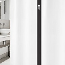 디자인수풀 북유럽 스타일 샤워 커튼 sc903 S 1520 x 1880 mm + 플라스틱 고리 + 봉 화이트 세트, 1세트