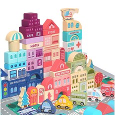 Myrang Company 圓柱形粉彩木塊套組 120p, 混色