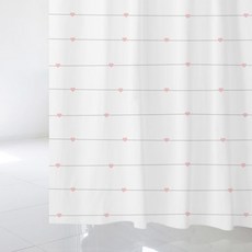 樹叢浴簾 sc844+塑膠環+桿組, 混色（窗簾）、白色（棒）