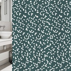 DesignSoopul 北歐風格浴簾 L(1800 x 1880 mm) sc865 + 塑膠掛環 + 白色桿套組, 1套