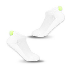 Miwoo Golf 女士 Pom Pom Bubbles 高爾夫球襪 LXACC005, 白色熒光綠