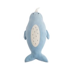 코아코아 모찌 뿔고래 바디 쿠션, 블루, 1개