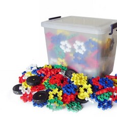 天才PLUS方形積木 312p + 收納盒組合, 混合顏色