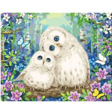 Momofix Painting DIY 名畫繪畫組 40 x 50 cm, 花開貓頭鷹