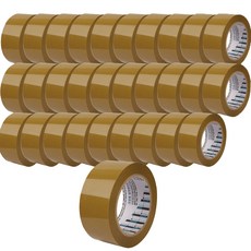 Woolim 橡膠膠帶重型包裝盒膠帶 48mm x 40m, 米白色, 50個