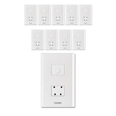 Nano複合模組 8孔+電話4孔插座, 10個