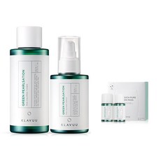 KLAVUU 鎮靜化妝水 200ml+精華 120ml+化妝棉 80入+化妝水 5ml+精華 5ml, 1套