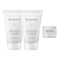 KLAVUU 煥活深層去角質凝膠 80ml 2入+珍珠光澤面膜 100g, 1套