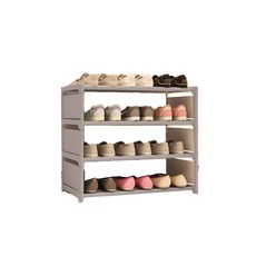 馬卡龍色系4層多用途鞋子整理架, 灰色, 1個