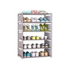Entrance Shoe Organizer Shoe Storage Pastel 6 Shelf Organizer Grey, 混色, 1入