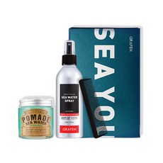 GRAFEN 超定型海水噴霧髮膠+海水護髮蠟+梳子, 1組