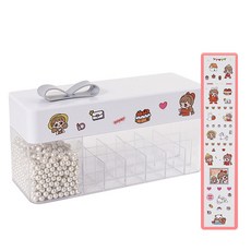 아기자기 귀여운 립스틱 보관함 + 스티커, 화이트, 1개