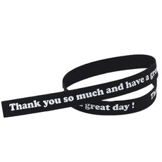 黑色謝謝棉質緞帶 3入, 混色, 4m