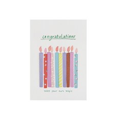 祝賀蠟燭明信片, 混合色, 10個