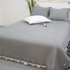 荷葉邊造型床墊毯, 灰色的