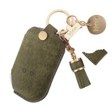 모런 4버튼 가죽 키케이스 골드 풀세트, 올리브그린, KA067