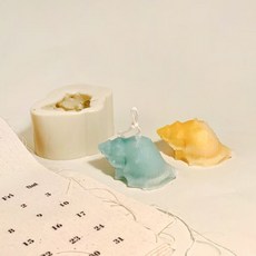 A款 喇叭螺 海螺 蠟燭 立體 矽膠模具 1孔 小號 43 x 29 x 20 mm 2入, 單一顏色