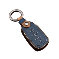 雪佛蘭皮革鑰匙包 + 鑰匙圈, 5 4鍵 海軍藍