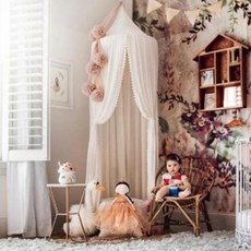 WE ARE MOMS 雪紡天篷蕾絲, 珍珠白