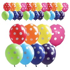Sempertex 圓點彩虹氣球 30cm, 8種, 50個
