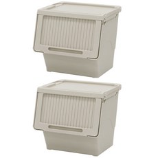 Nature Living現代日常大容量滑動收納箱 46L, 2個, 淺褐色