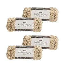 Linea 基本款羊毛編織毛線 80g x 4入, 203 黃米色, 125m