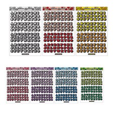 wannathis Kitsch Kitsch 字母大寫7件組, 白色, 紅色, 黃色, 粉紅色, 紫色, 藍色, 綠色, 1套