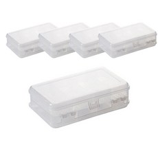 JCP 雙開蓋便攜盒 灰色, 白色, 5個