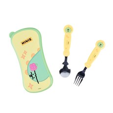 LILFANT 易清洗湯匙+叉子+收納袋組 KF7047, 混色, 1組