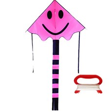Regence 微笑魟魚笑臉風箏 + 粉紅色捲線器套組, 1套