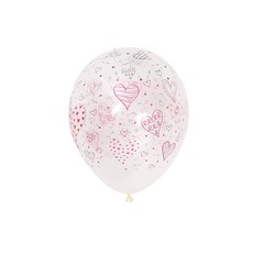 Sempertex Heart & Arrow 透明 30cm 氣球, 混合色, 24個