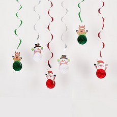 조이파티 크리스마스 휠행잉데코 12p, 레드 + 그린 + 화이트