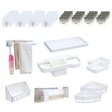 種用於固定空間的耐用架子 + 簡易掛鉤 20p + 鋁製掛鉤 16p, 1套