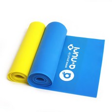 anuri 肌力運動彈力伸展帶 2件組, 黃色, 藍色, 1個