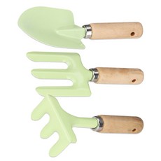 單人家庭植物管理迷你園藝農具 移植鏟 + 三齒叉 + 三爪耙 3件組, 1套