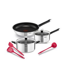 테팔 쿡웨어 6종 이모션 프라이팬 28cm + 편수냄비 16cm + 양수냄비 20cm + 실리콘 국자 + 뒤집개 + 조리주걱 세트 인덕션 IH, 혼합색상